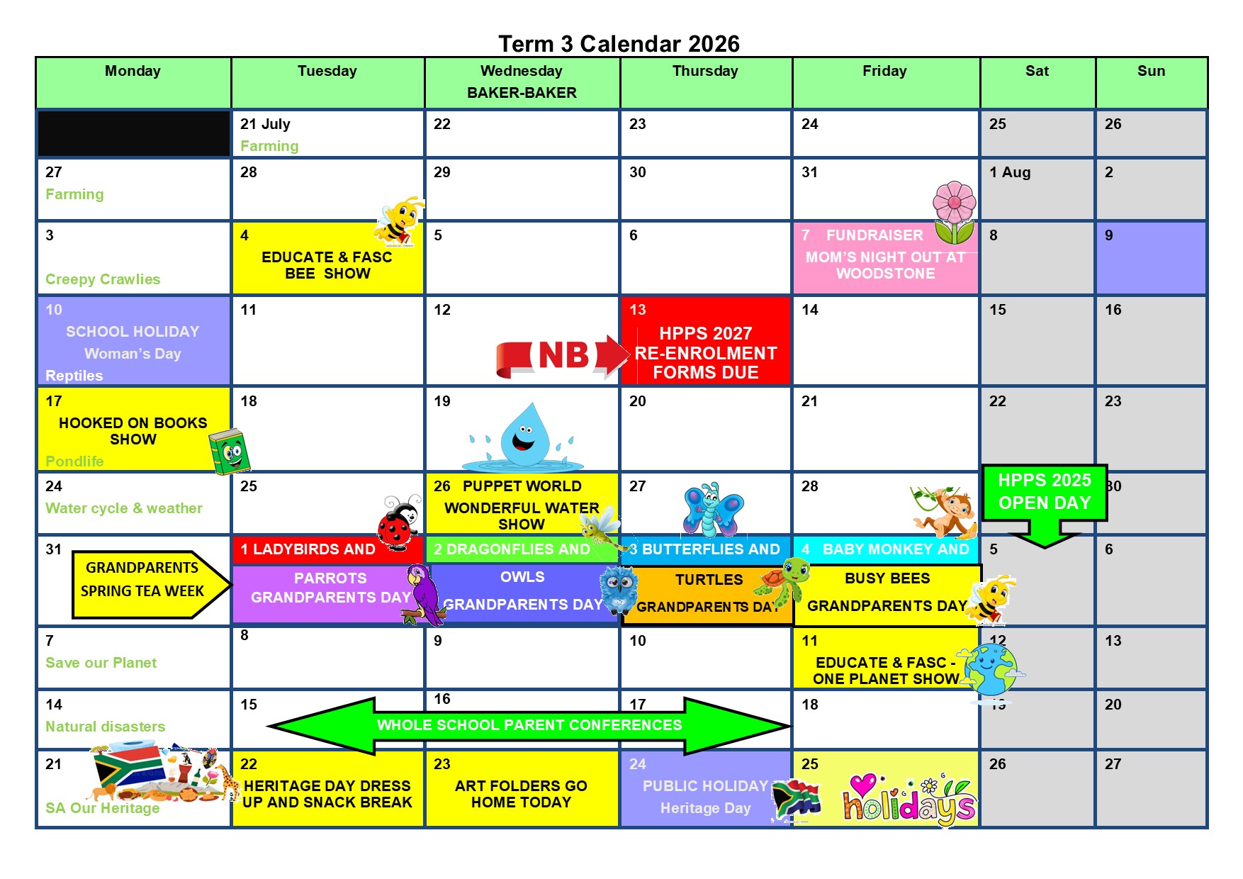 Calendar Term 3